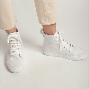 Thakoon Pull-On High-Top Sneakers (White) factory flaw photographed